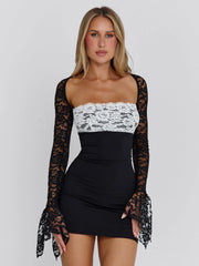 Vyorix OMERA MINI DRESS BLACK WHITE
