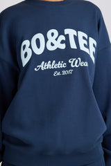 Oversized Crew-Neck Sweatshirt in Dark Navy