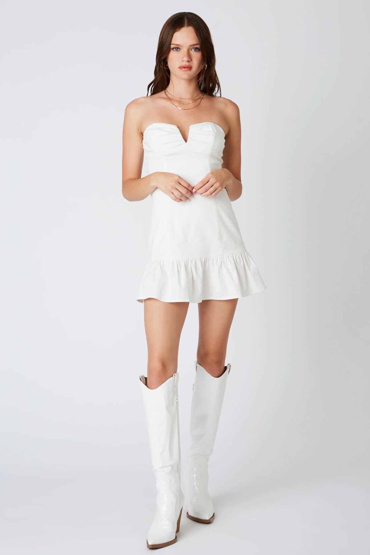 Notched Fit and Flare Dress