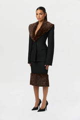 Suiting Jacket with Fur Collar