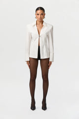 Shirting Open Front Button Top