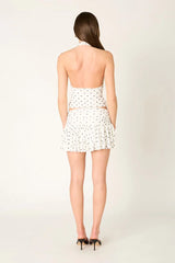 Polka Dot Mesh Mini Skirt