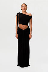 Smooth Off-Shoulder Asymmetric Dress