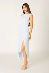 Mesh Asymmetric Midi Dress