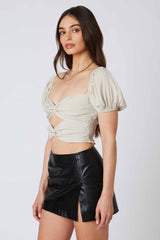 Twisted Puff Sleeve Top