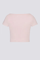 Soft Active Sweetheart-Neck Crop Top in Ballet Pink