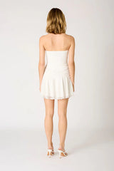 Lace Dropwaist Flounce Mini Dress
