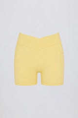Soft Active Pocket V-Waist Mini Shorts in Lemon