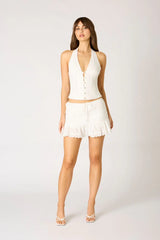 Pleated Halter Corset Top