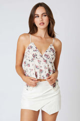 Floral Asymmetrical Hem Top