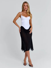Vyorix KAILEN MIDI DRESS WHITE BLACK