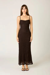 Textured Mesh Midi Dress