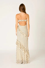 Polka Dot Cascade Maxi Dress
