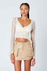 Faux Leather Cargo Mini Skirt