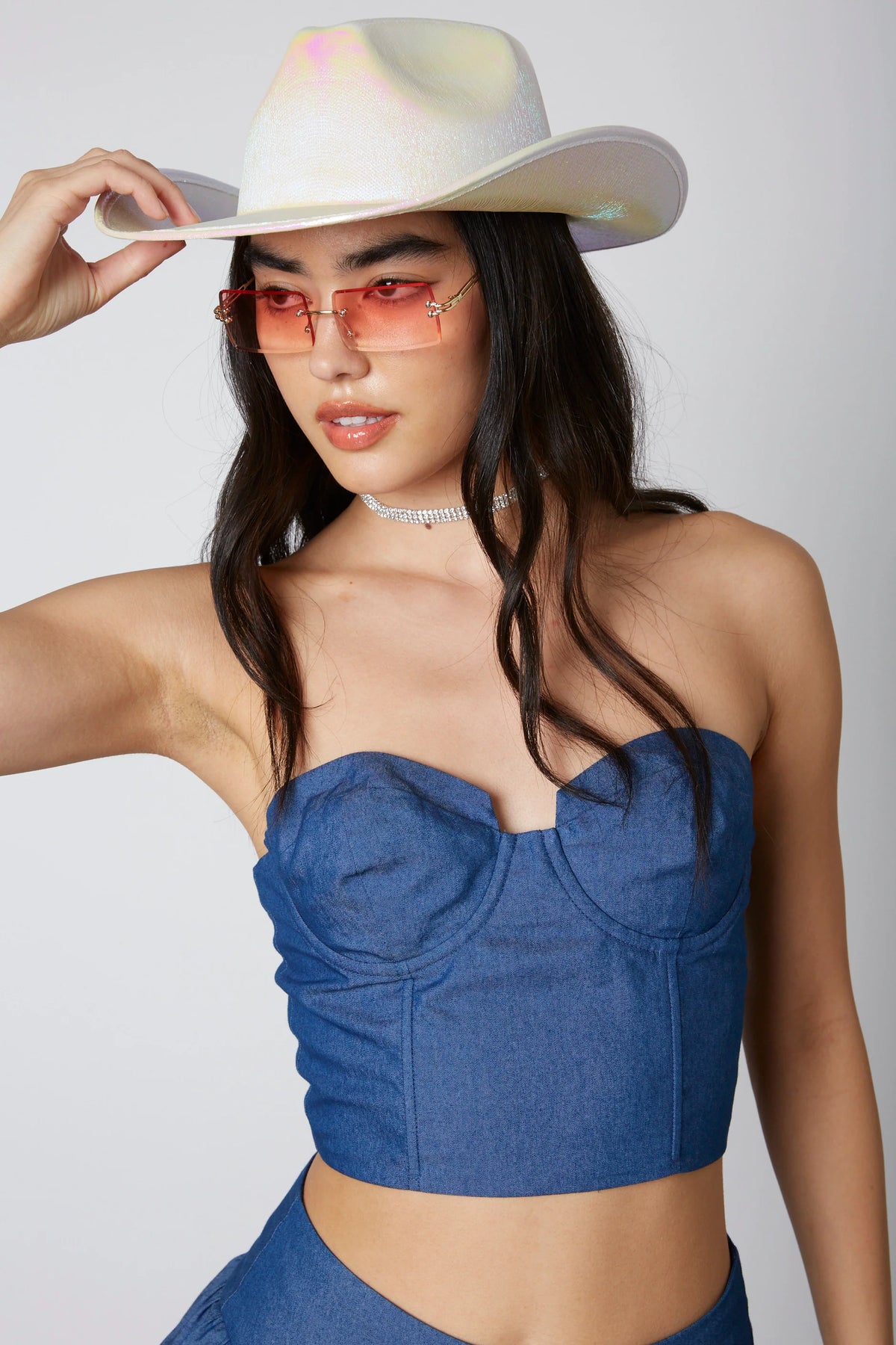 Strapless Denim Corset