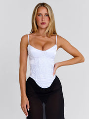 Vyorix KAILEN MIDI DRESS WHITE BLACK
