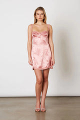 Satin Jacquard Bustier Dress