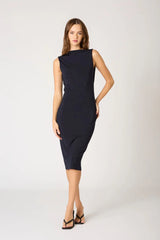 Body-Con Open Back Midi Dress