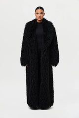 Faux Fur Plush Long Coat