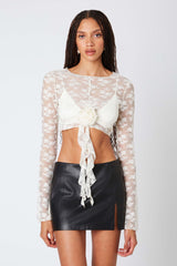 Rosette Lace Crop Top