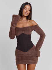 Vyorix JUNO MINI DRESS BROWN