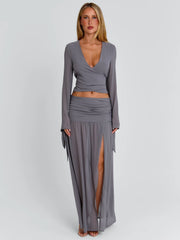 Vyorix LIVVIE MAXI SKIRT GREY