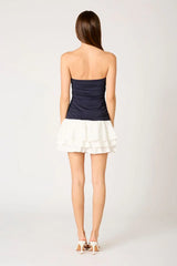 Strapless Contrast Mini Dress