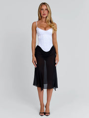 Vyorix KAILEN MIDI DRESS WHITE BLACK