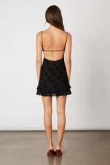 Flocked Velvet Mini Dress
