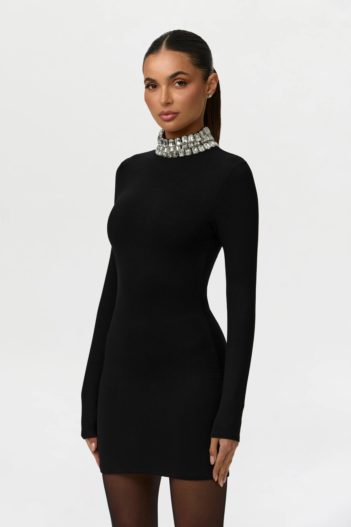 Butter Rhinestone Contour Mini Dress