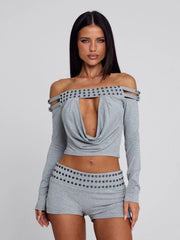 ZAYANA TOP GREY MARLE