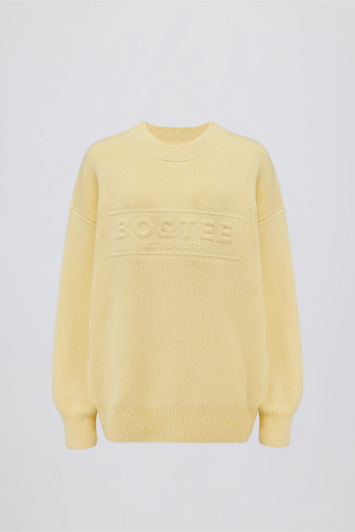 Ribbed Knit Oversized Jumper in Lemon