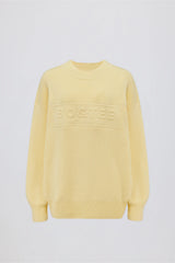 Ribbed Knit Oversized Jumper in Lemon