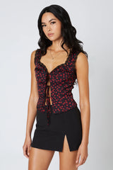 Satin Tie-Front Corset