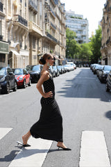 Slip Dress | Black Polka