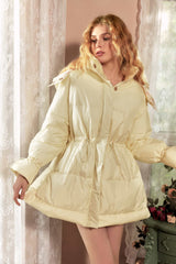 Becca Lapel Waterproof Puffer in Cream