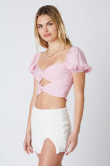 Twisted Puff Sleeve Top