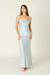 Satin Off The Shoulder Gown