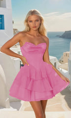 Strapless Short Homecoming Dress