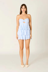 Strapless Tiered Mini Dress