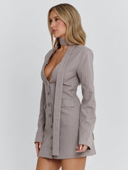 Vyorix REHNEE BLAZER GREY PINSTRIPE