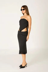 Polka Dot Midi Skirt