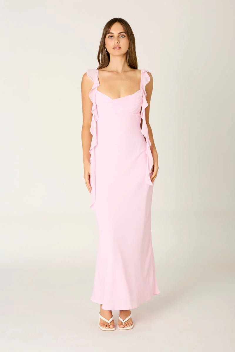 Waterfall Ruffle Maxi Dress