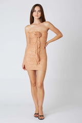 Lace Strapless Mini Dress