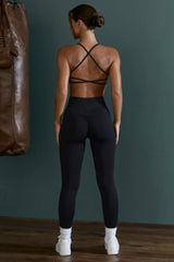 High Waist Wrap Over Leggings in Black