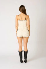 Ruffle Tie Smocked Shorts