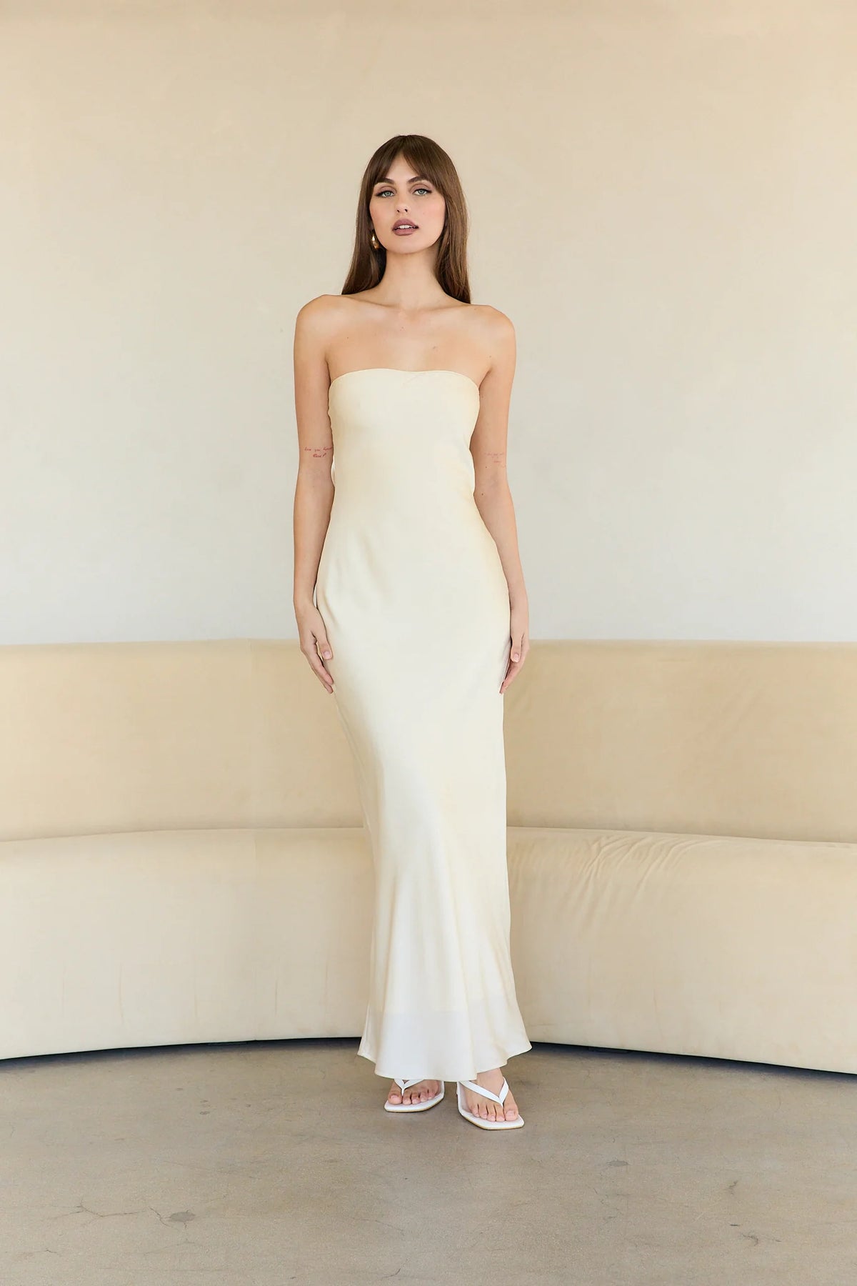 Strapless Cowl Gown