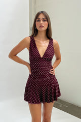 Polka Dot Mesh Mini Dress