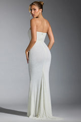 Embellished Corset Gown in White