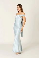 Satin Off The Shoulder Gown